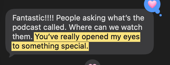Client message: people asking what the podcast is called and where to watch it
